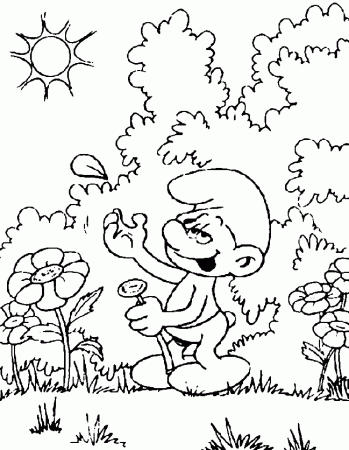 Free Colouring Pages For Kids Smurfs