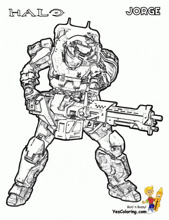 Heavy Xbox Halo Reach Coloring | Free| Halo Reach | Kids Coloring