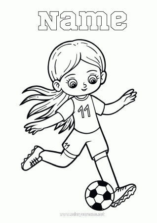 Coloring page No.1477 - Football Soccer ball Girl
