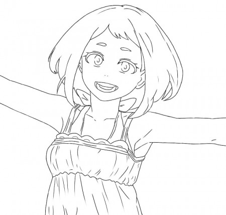 Uraraka 2 Coloring Page - Free Printable Coloring Pages for Kids