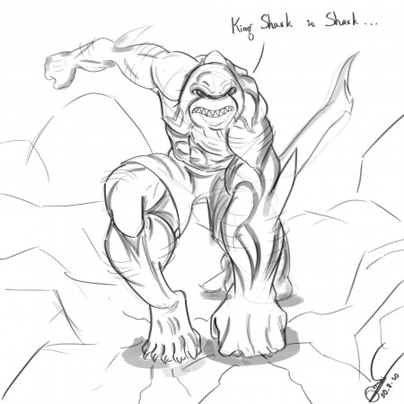 Kaung Khant Zaw - let's draw villain also anti-hero this time. The Mighty King  Shark's sketch