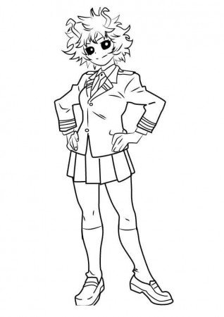 Mina Ashido from My Hero Academia Coloring Page - Anime Coloring Pages