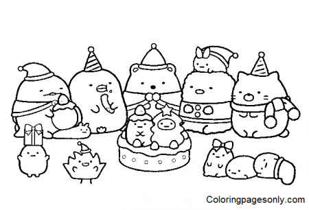 Christmas Sumikko Gurashi Coloring Pages - Sumikko Gurashi Coloring Pages - Coloring  Pages For Kids And Adults