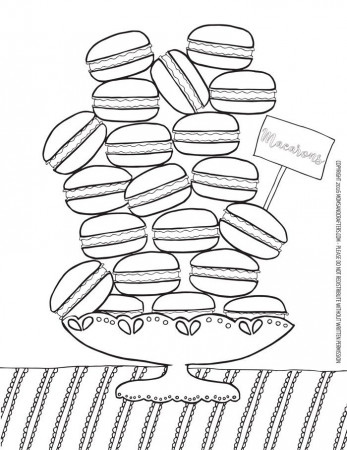 Macarons Coloring Page Download | Coloring pages, Diy crafts for school,  Food coloring pages