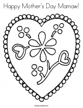 Happy Mother's Day Mamaw Coloring Page - Twisty Noodle