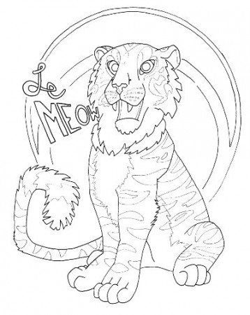 Happy Tiger Coloring Page for Adults - Root Inspirations