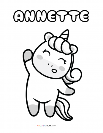 Annette unicorn coloring page