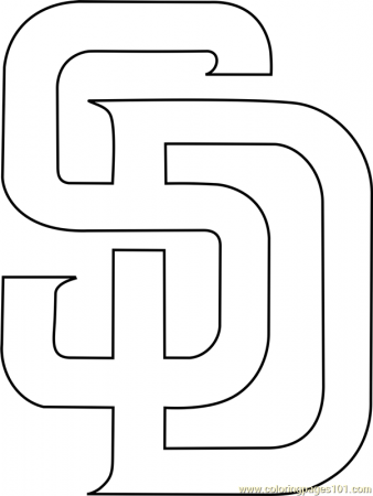 San Diego Padres Logo Coloring Page for Kids - Free MLB Printable Coloring  Pages Online for Kids - ColoringPages101.com | Coloring Pages for Kids