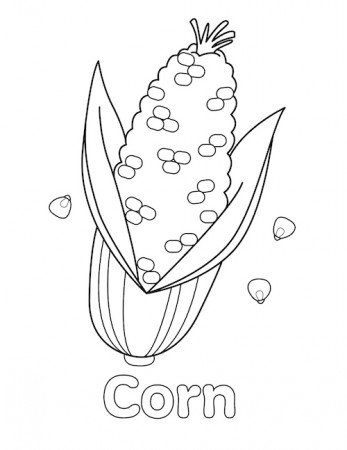 Corn Coloring Page - Little Bee Family