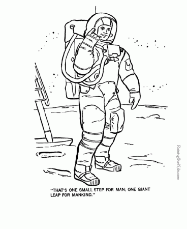 Space coloring page | Moon Landing