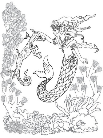 Mermaid Coloring Pages for Adults - Best Coloring Pages For Kids | Mermaid  coloring pages, Mermaid coloring, Mermaid coloring book