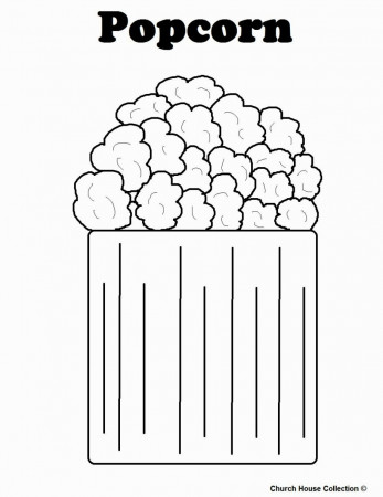 Popcorn Coloring Sheet | Coloring Pages