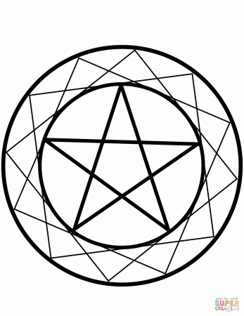 Wiccan Pentacle coloring page | Free Printable Coloring Pages