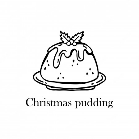 Premium Vector | Vector illustration of the christmas dish of england christmas  pudding handdrawn illustration