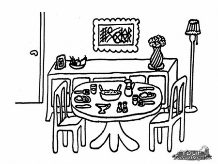 Dining room coloring pages download and ...