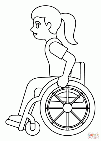 Woman in Manual Wheelchair Emoji coloring page | Free Printable Coloring  Pages