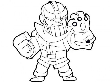 Chibi cute Thanos with Infinity Gauntlet from Avengers Coloring Pages -  Avengers Coloring Pages - Coloring Pages For Kids And Adults