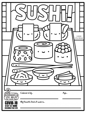COVID-19 Stay-at-Home Coloring Pages | Stu Helm: Food Fan