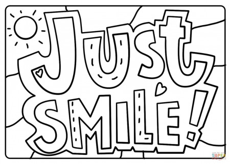 Just Smile - Encouraging Note coloring page | Free Printable Coloring Pages
