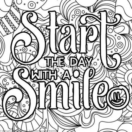 Start The Day with a Smile Coloring Pages | Quote coloring pages, Coloring  pages inspirational, Coloring book pages