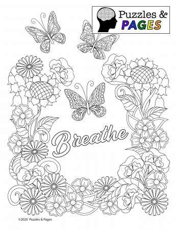Anti-stress Adult Coloring Page breathe - Etsy