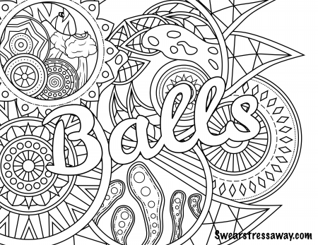 Balls - Swear Word Coloring Page - Adult Coloring Page ...