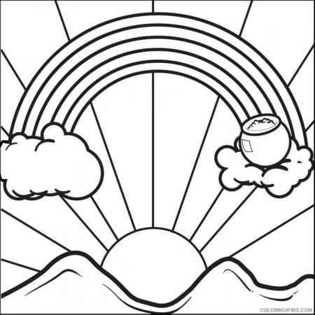 rainbow and pot of gold coloring pages sunrise Coloring4free ...