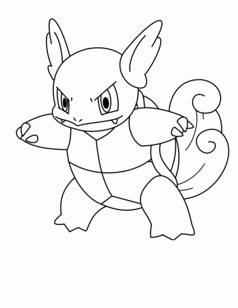 Printable Wartortle coloring page for both aldults and kids.