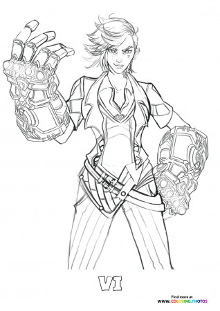 Arcane Vi with gloves - Coloring Pages ...