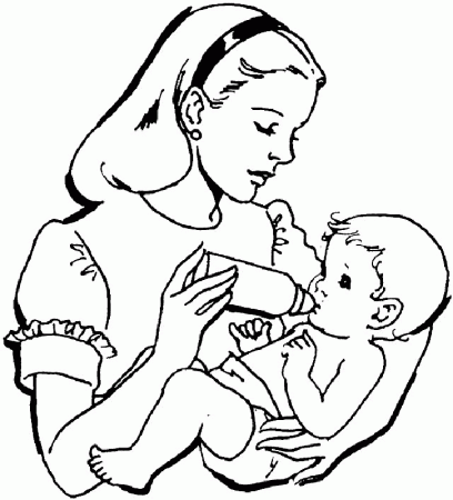 mom and baby coloring pages - Clip Art Library