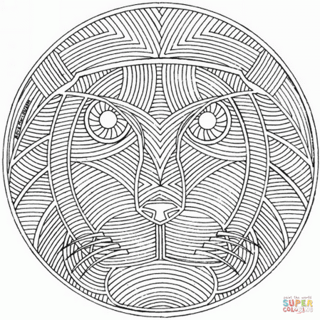 Celtic Mandala with Lion Face coloring page | Free Printable Coloring Pages
