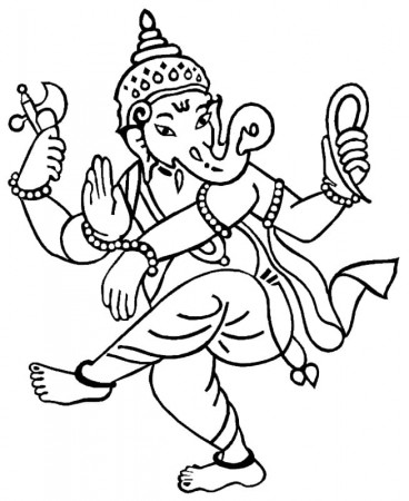 Lord Ganesha 3 Coloring Page - Free Printable Coloring Pages for Kids