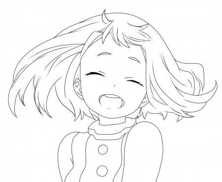 Lovely Uraraka Coloring Page - Free Printable Coloring Pages for Kids