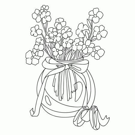 Bouquet Valentine's Day - coloring pages for Adults