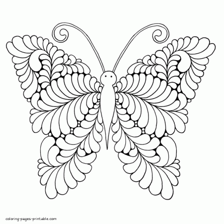 Unusual Butterfly. Adult Coloring Pages || COLORING-PAGES-PRINTABLE.COM