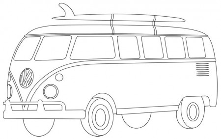 Image result for vw van surfboard coloring | Coloring pages, Digital  stamps, Digi stamps