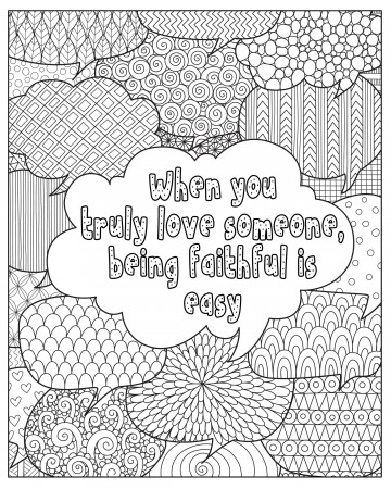 Love Quotes Coloring Pages for Adults. Zentangle Digital - Etsy