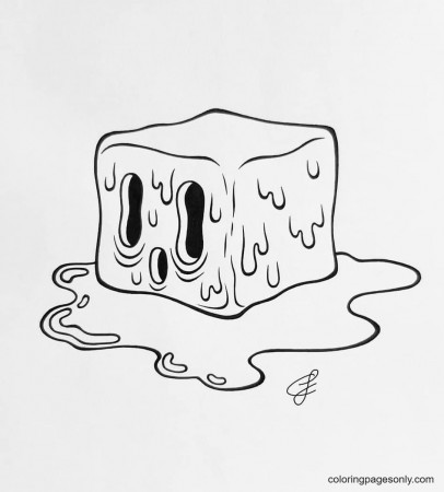 Melting ice cube Coloring Pages - Ice Cube Coloring Pages - Coloring Pages  For Kids And Adults