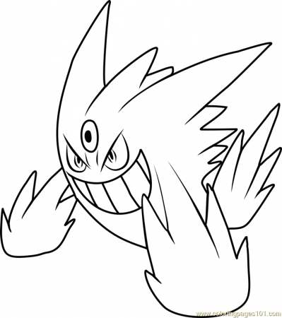 Mega Gengar Pokemon Coloring Page for Kids - Free Pokemon Printable Coloring  Pages Online for Kids - ColoringPages101.com | Coloring Pages for Kids