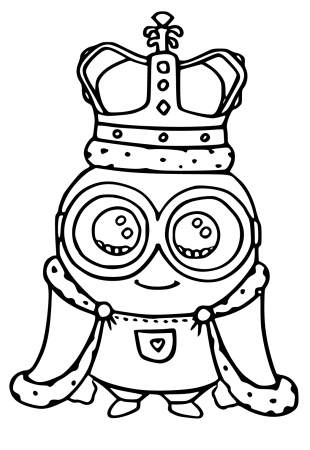 Free Printable Minions King Coloring Page, Sheet and Picture for Adults and  Kids (Girls and Boys) - Babeled.com