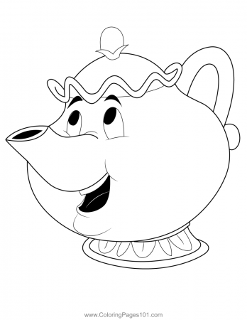 Smiling Mrs. Potts Coloring Page for Kids - Free Beauty and the Beast  Printable Coloring Pages Online for Kids - ColoringPages101.com | Coloring  Pages for Kids