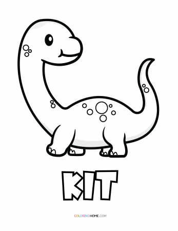 Kit dinosaur coloring page