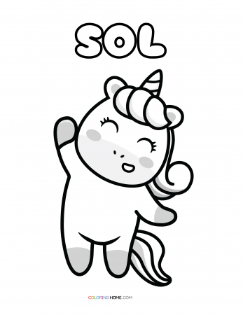 Sol unicorn coloring page