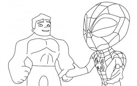Hulk and Spidey Coloring Page - Free Printable Coloring Pages for Kids