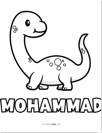 Mohammad dinosaur coloring page