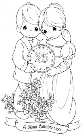 wedding anniversary coloring pages, precious moments | Coloring Pages