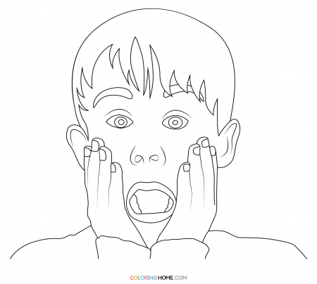 Home Alone Kevin scared face coloring page
