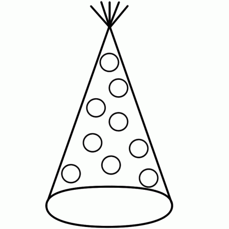 Party Hat with Dots - Coloring Page (New Years) in 2023 | Birthday hat, Coloring  pages, Party hats