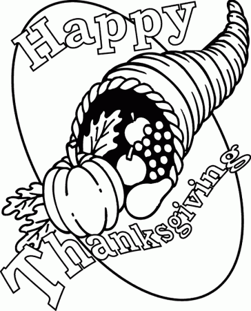 Thanksgiving Cornucopia Coloring Pages