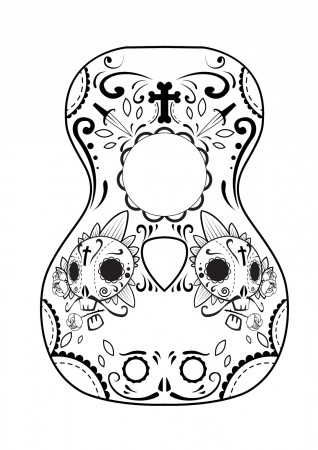 Ukulele coloring pages